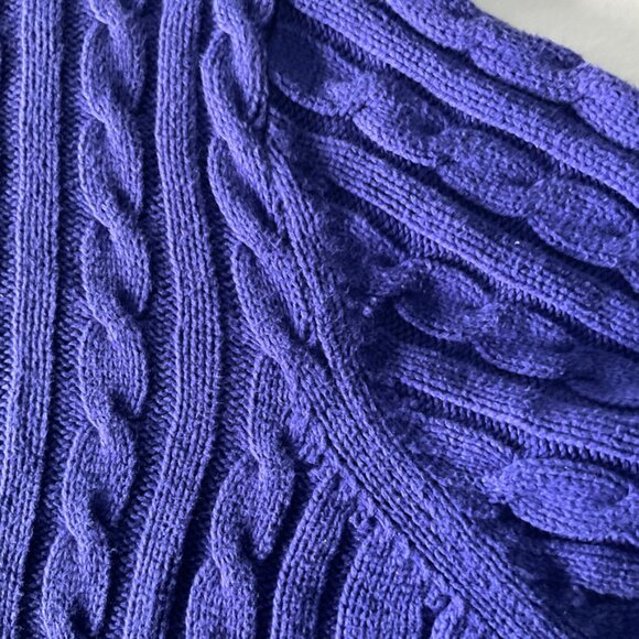 Lands End Womens 3XL Plus Crewneck Sweater 100% Cotton Cable Knit - Picture 10 of 10